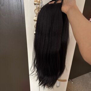 Natural black kinky straight u part wig